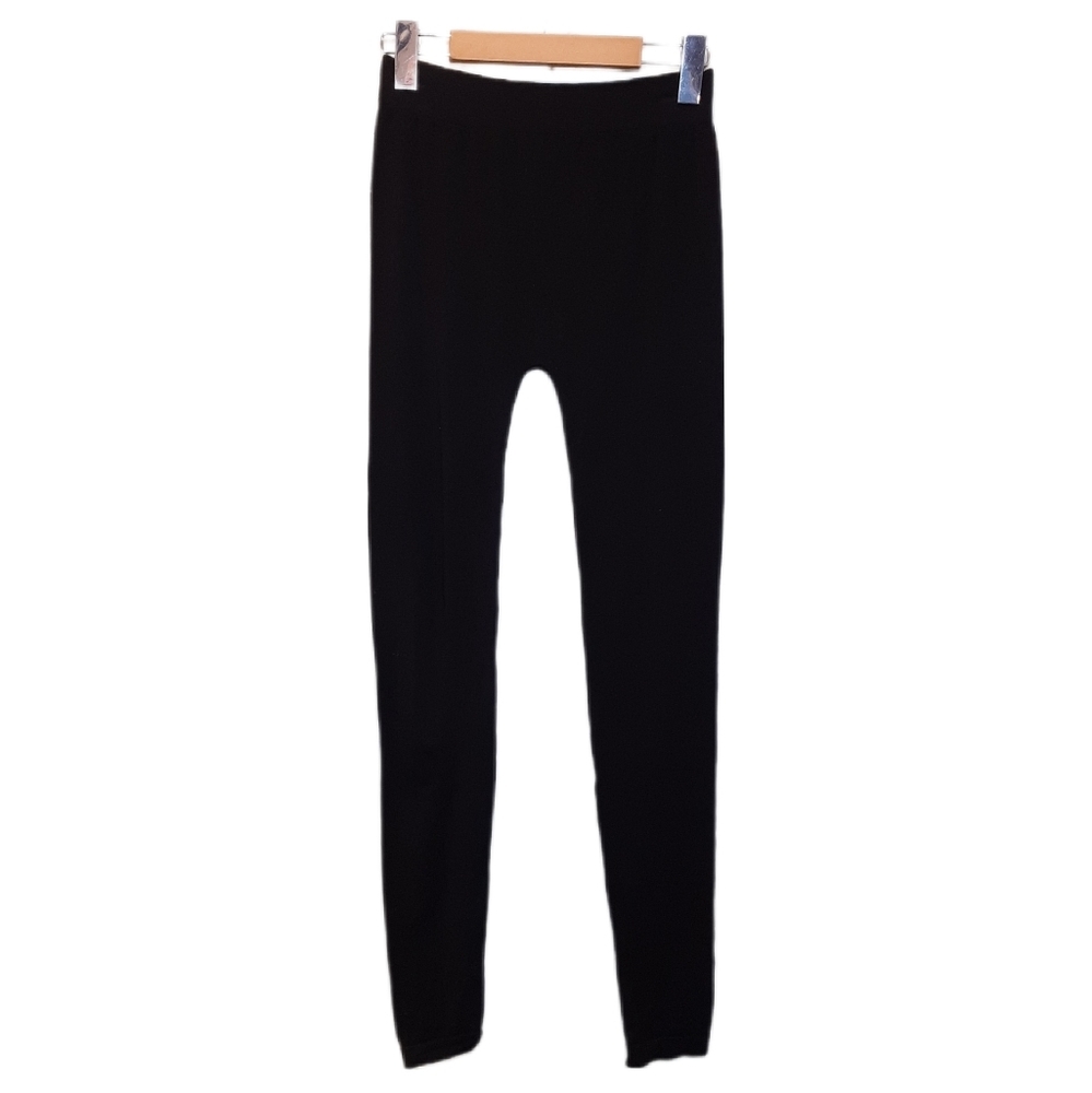 Seductions High Waist Classic Black Leggings Skinny Knit Womens Junior